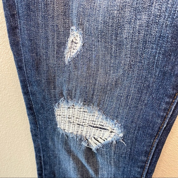 Loft Dark Wash Frayed Hem Skinny Jean - Picture 4 of 5